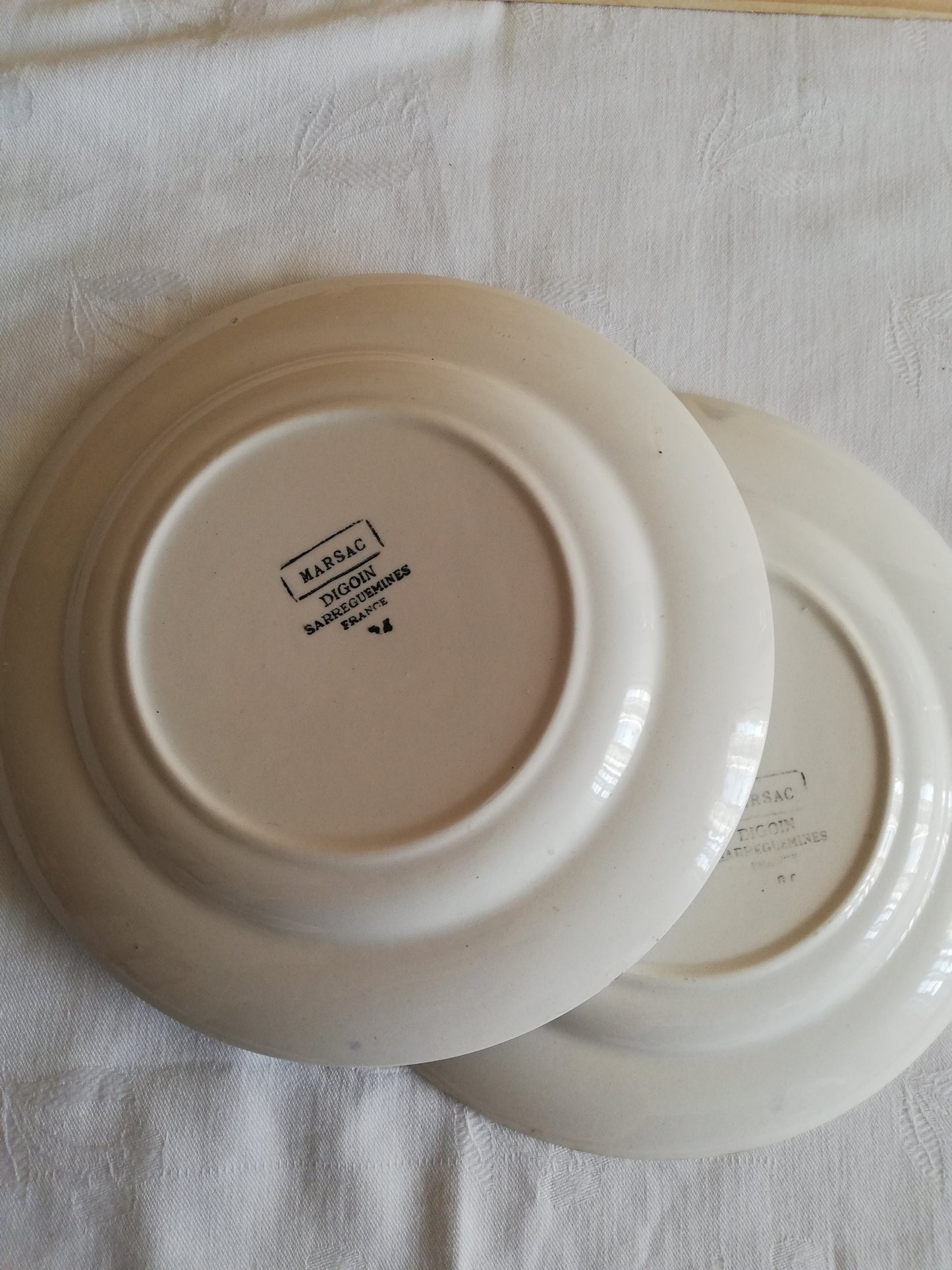 2 Assiettes Dessert Marsac Digoin Sarreguemines