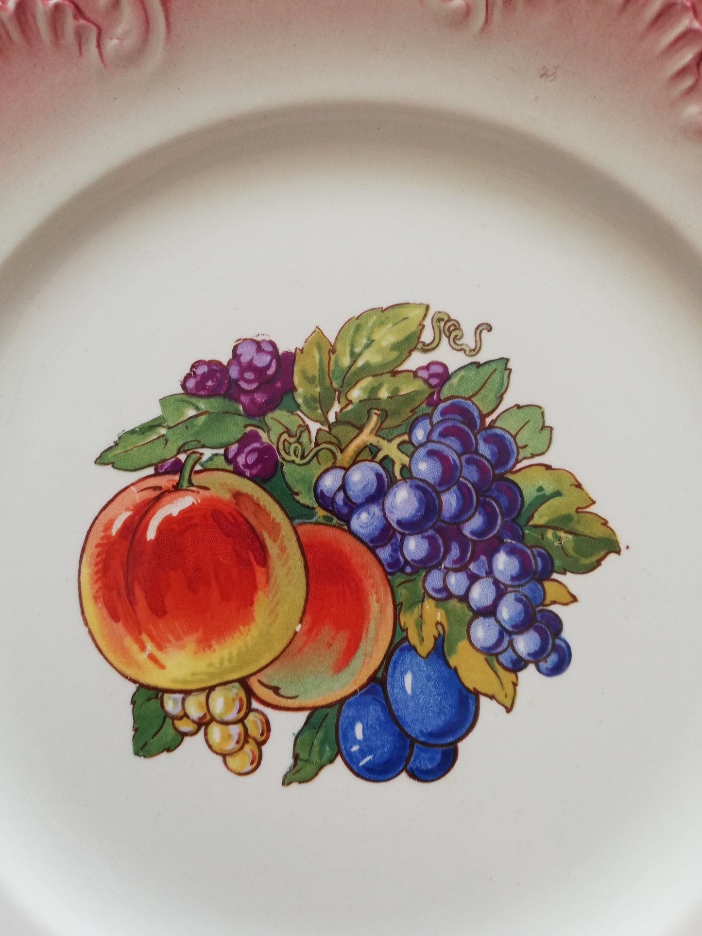 Assiette Barbotine Fruit Digoin Sarreguemines (Copier)