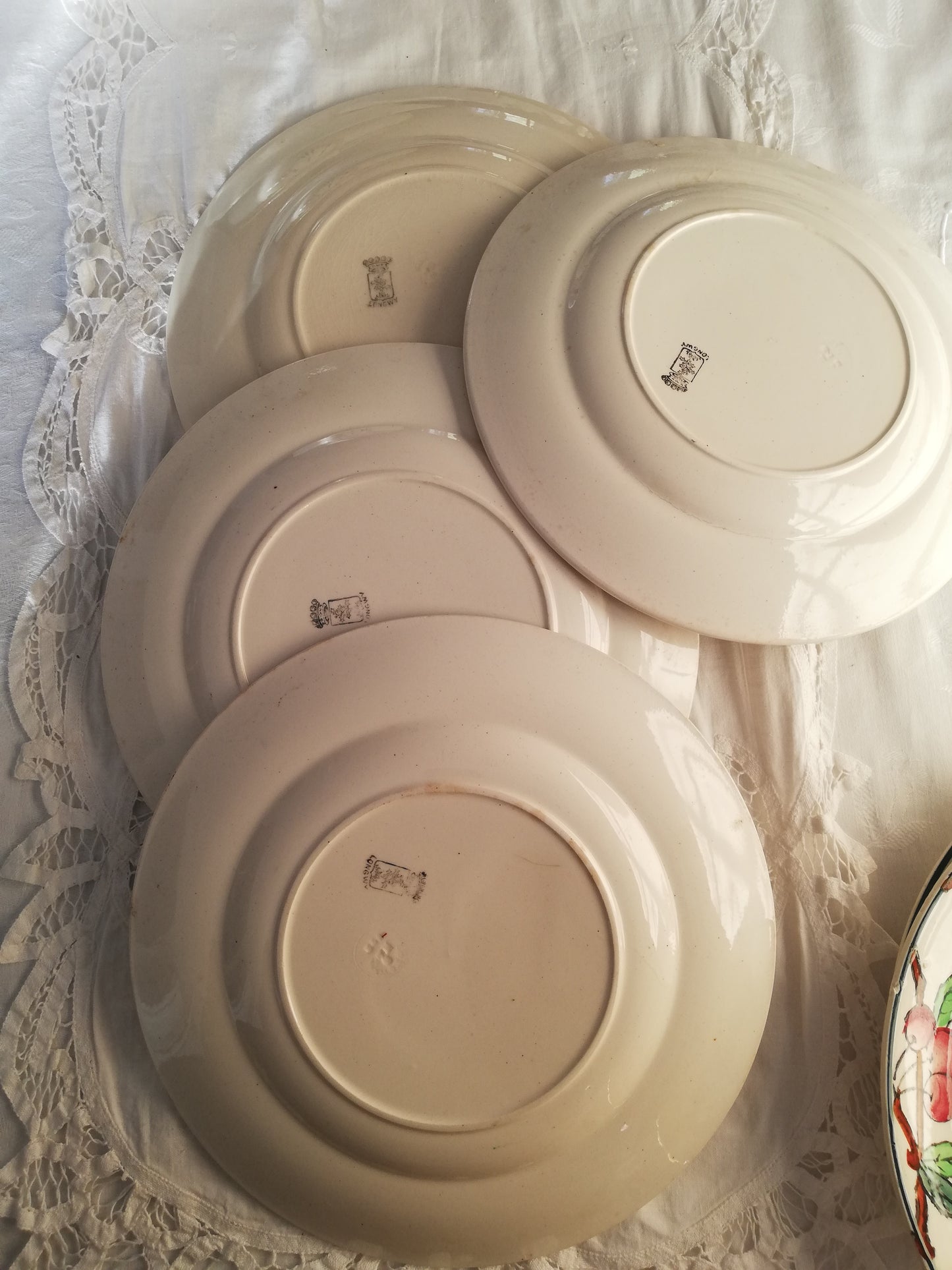 4 Assiettes Cerise Longwy