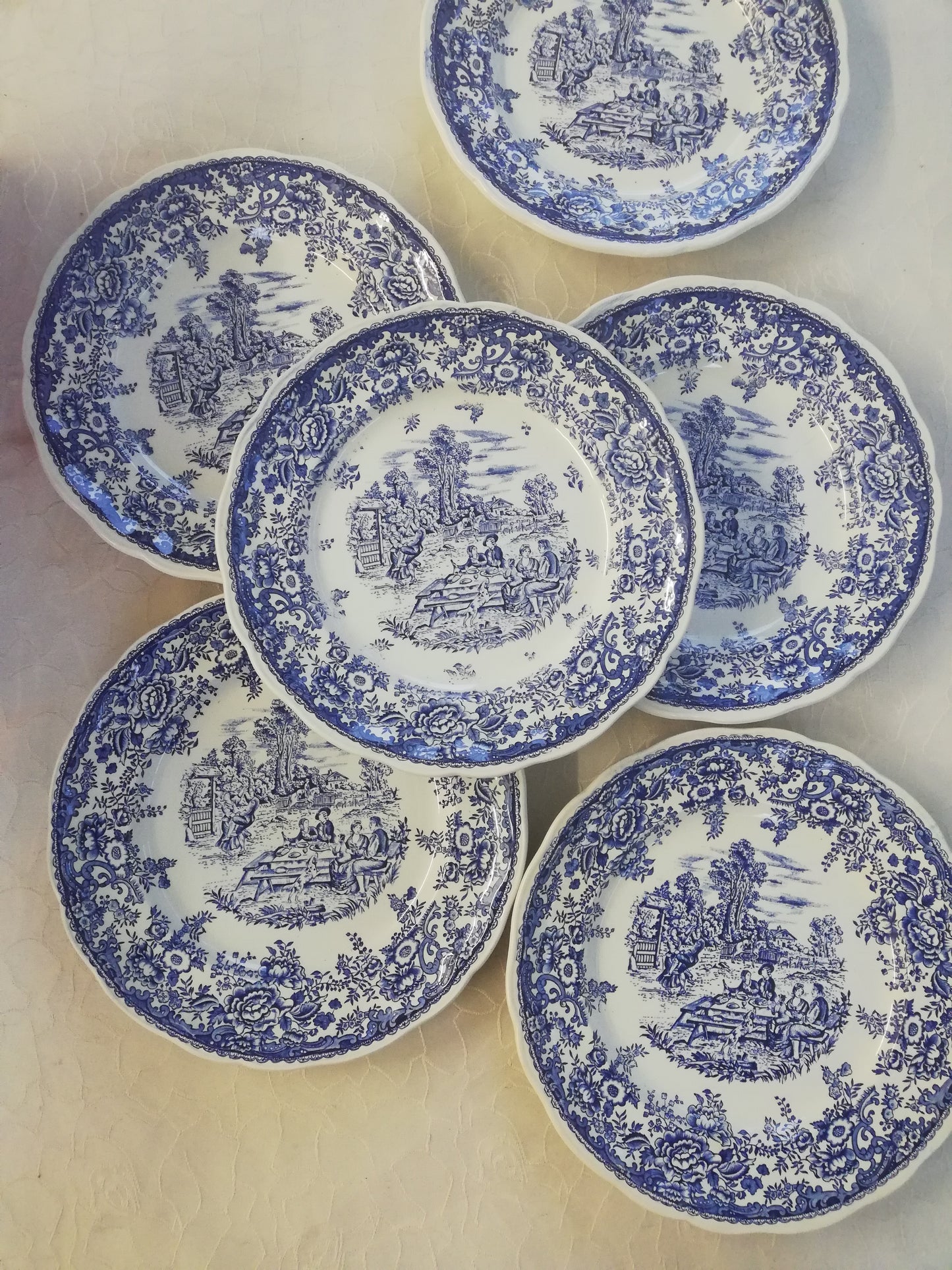 Assiette plate Luneville Toile de Jouy