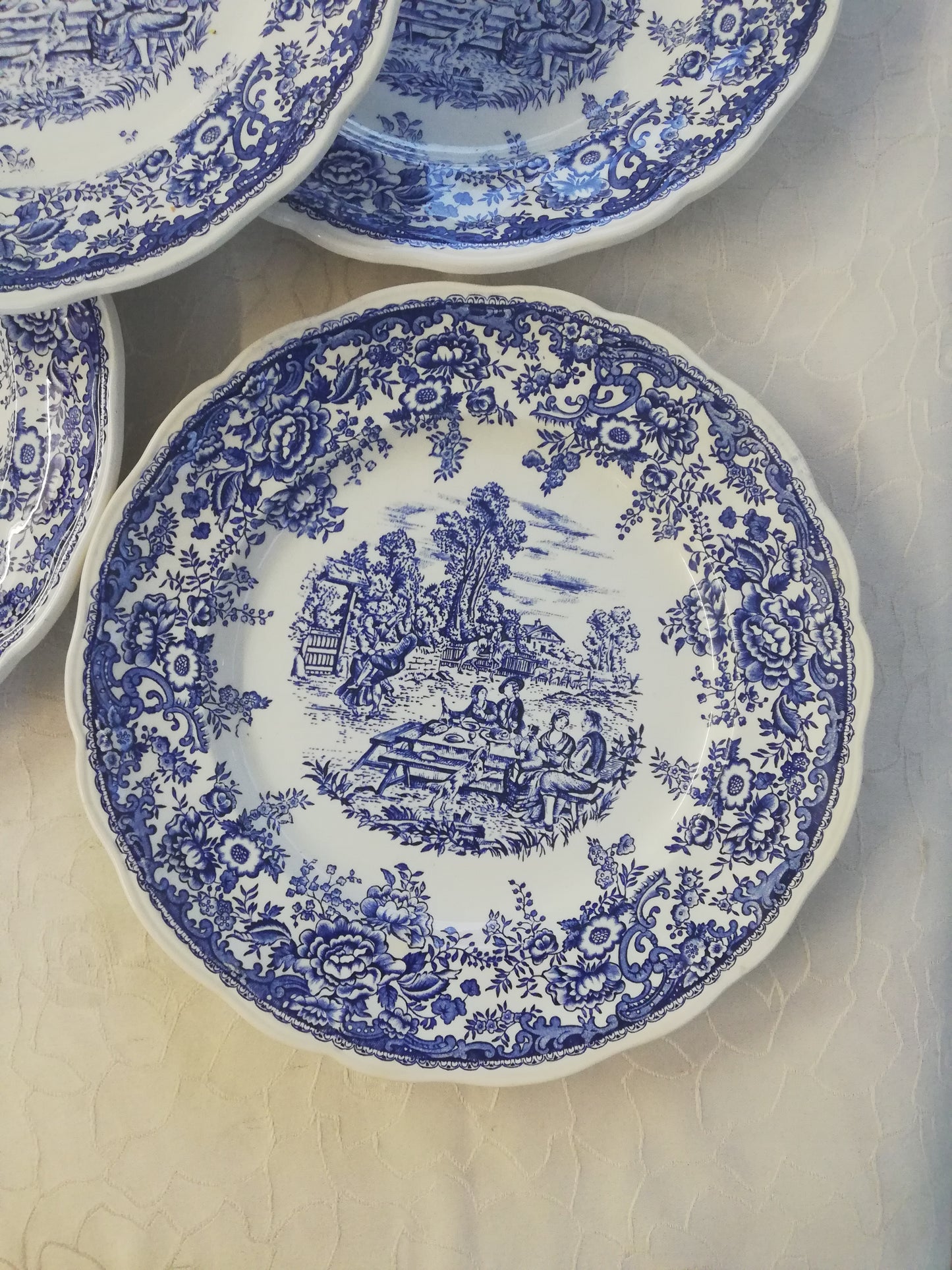Assiette plate Luneville Toile de Jouy