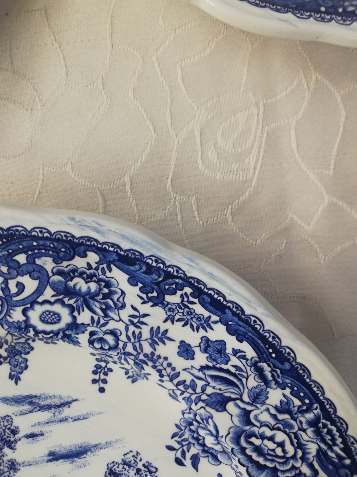 Assiette plate Luneville Toile de Jouy