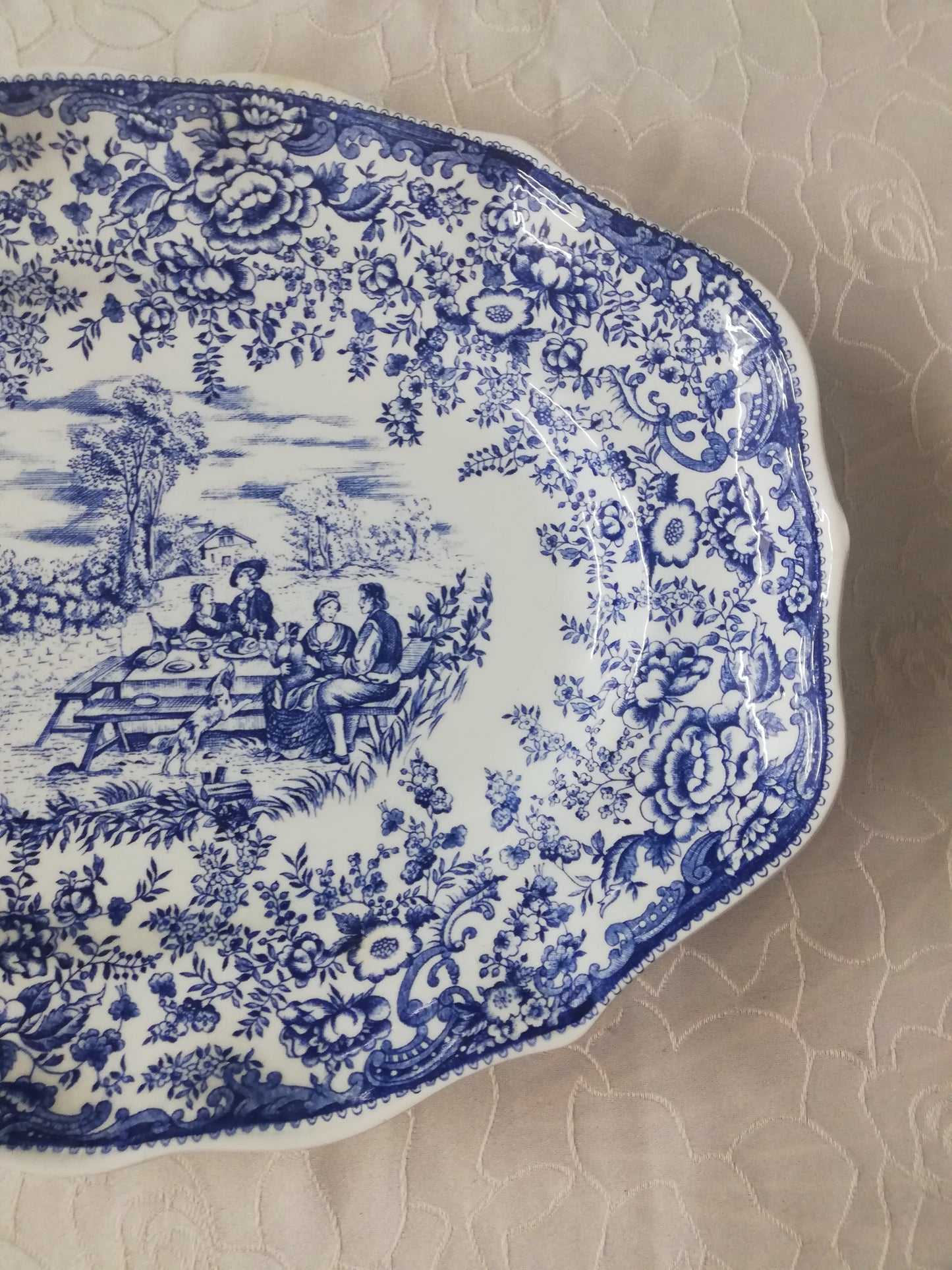 Plat oval Toile de Jouy Luneville