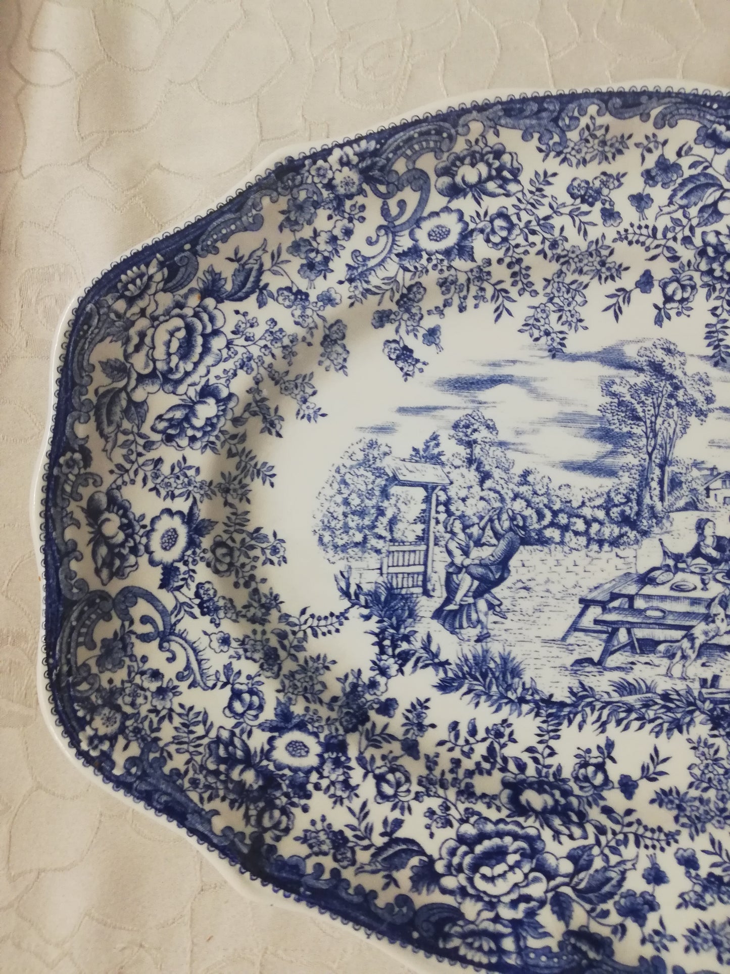 Plat oval Toile de Jouy Luneville