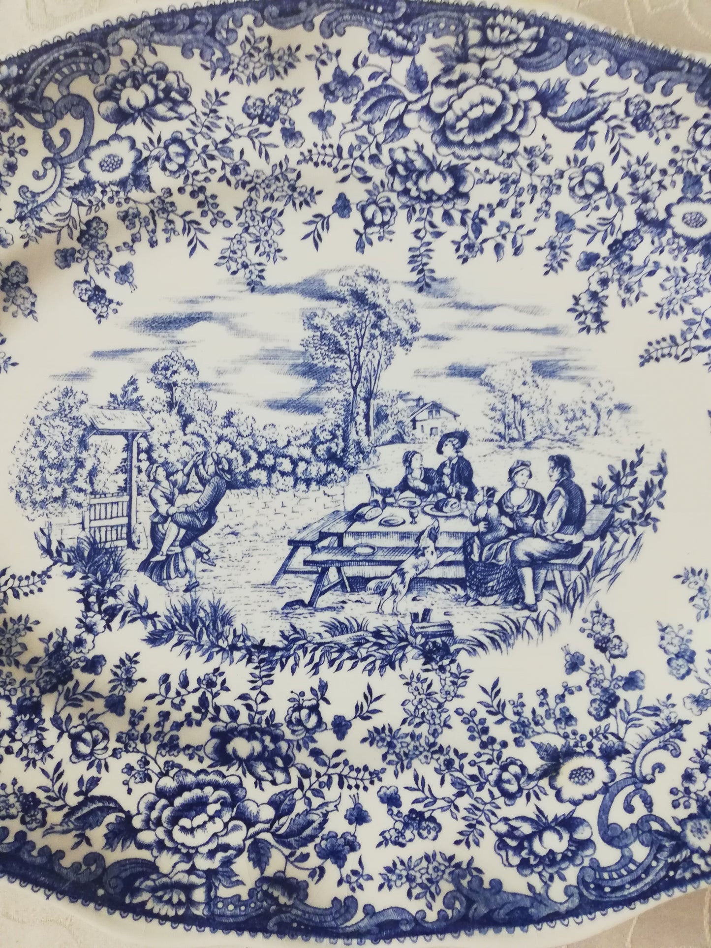 Plat oval Toile de Jouy Luneville