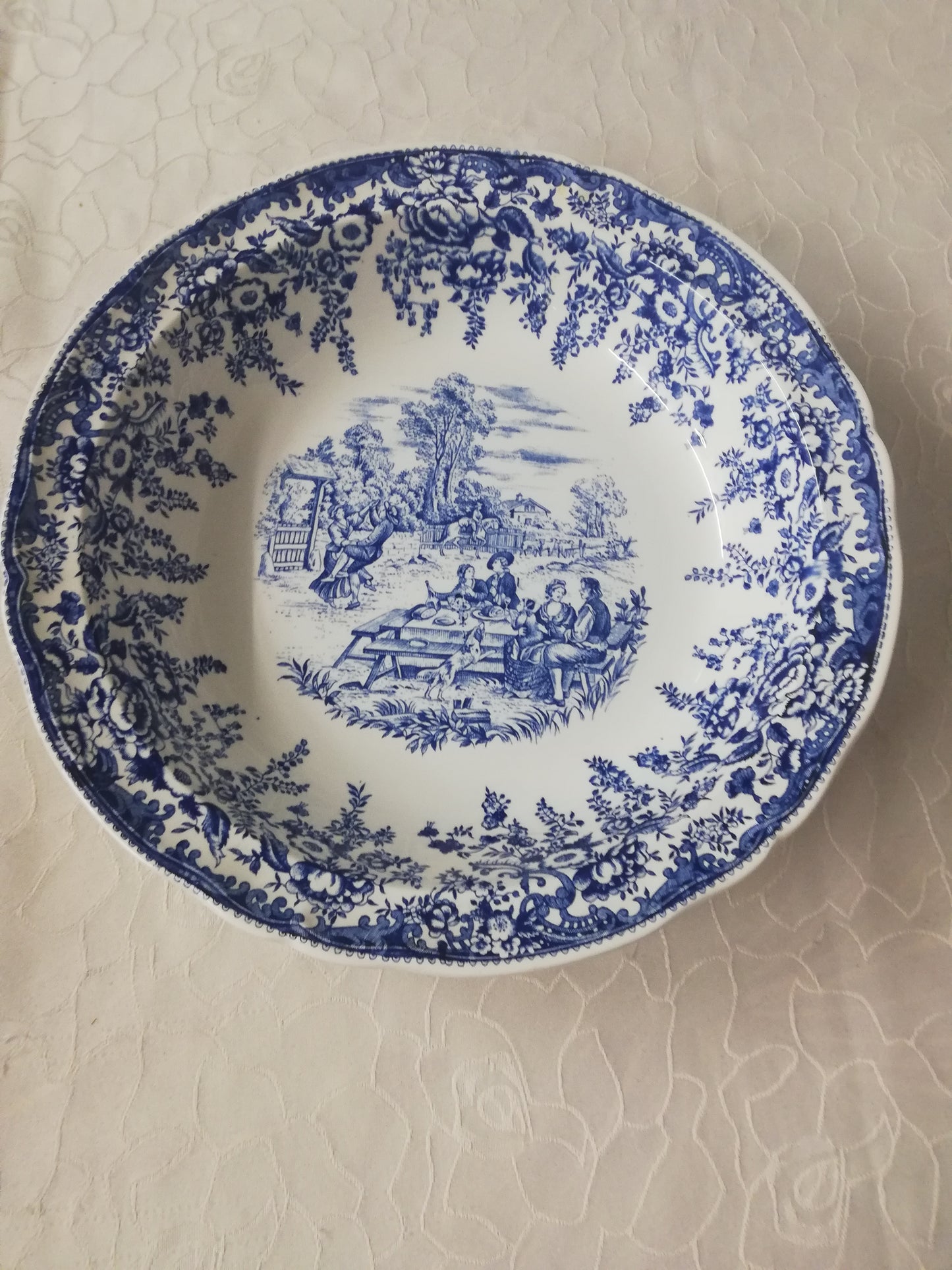 Plat Rond et Creux Luneville Toile de Jouy