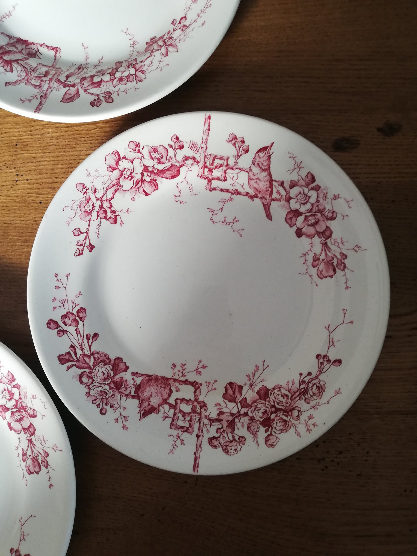 Assiette terre de fer rose Émile Bourgeois