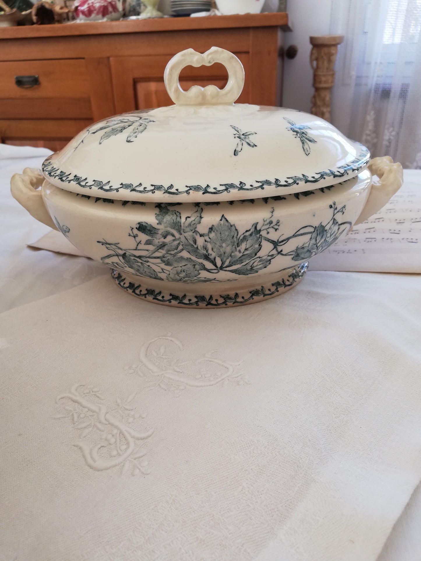 Legumier Vigne Vierge Gien (petite soupière)