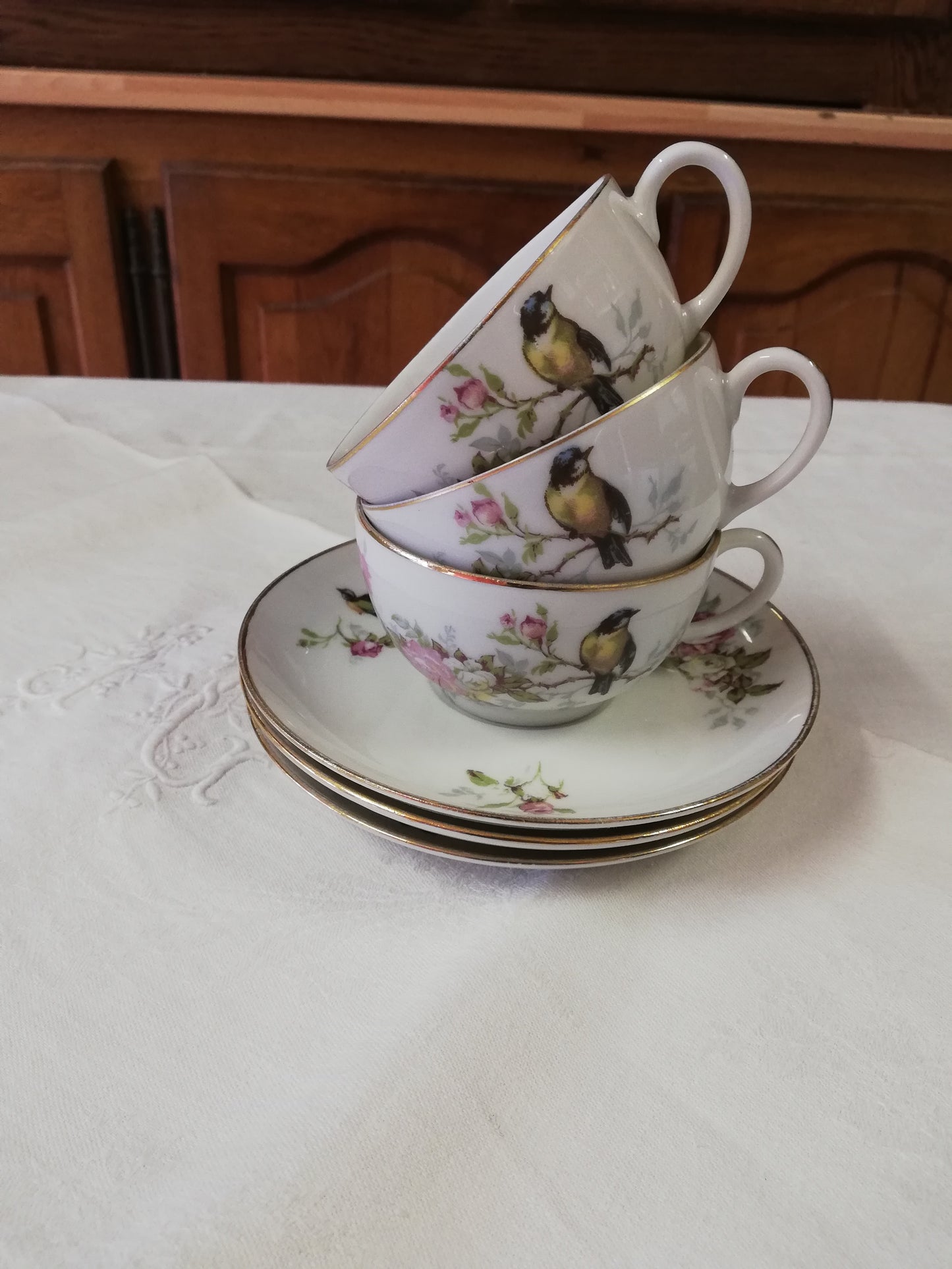 Tasses à café Mesanges Limoges