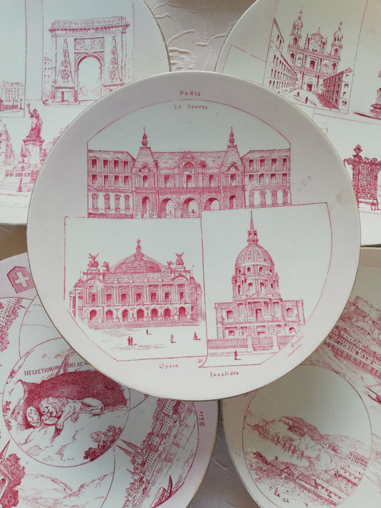 Assiette KG Luneville terre de fer Rose