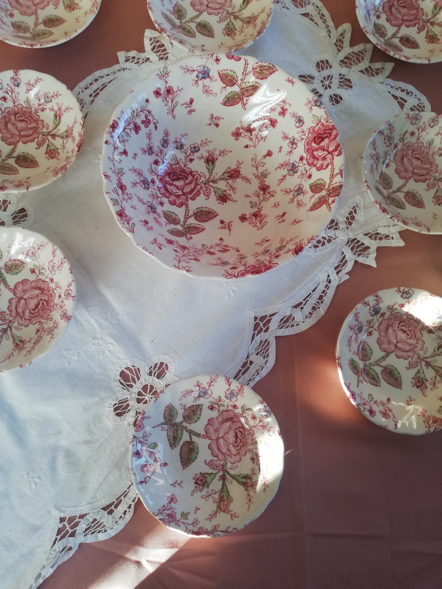 Service à dessert Rose Chintz Johnson Brothers