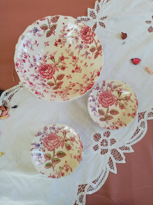 Service à dessert Rose Chintz Johnson Brothers