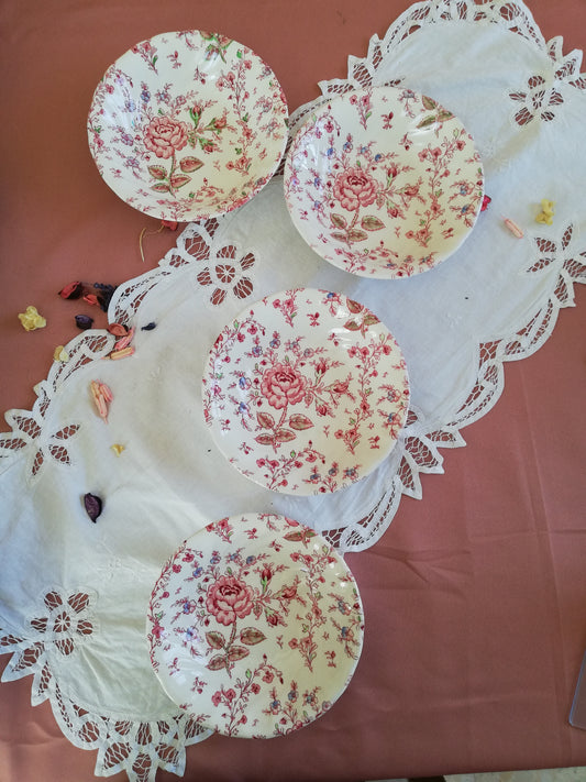 Assiette Calotte Rose Chintz Jonhson Brothers