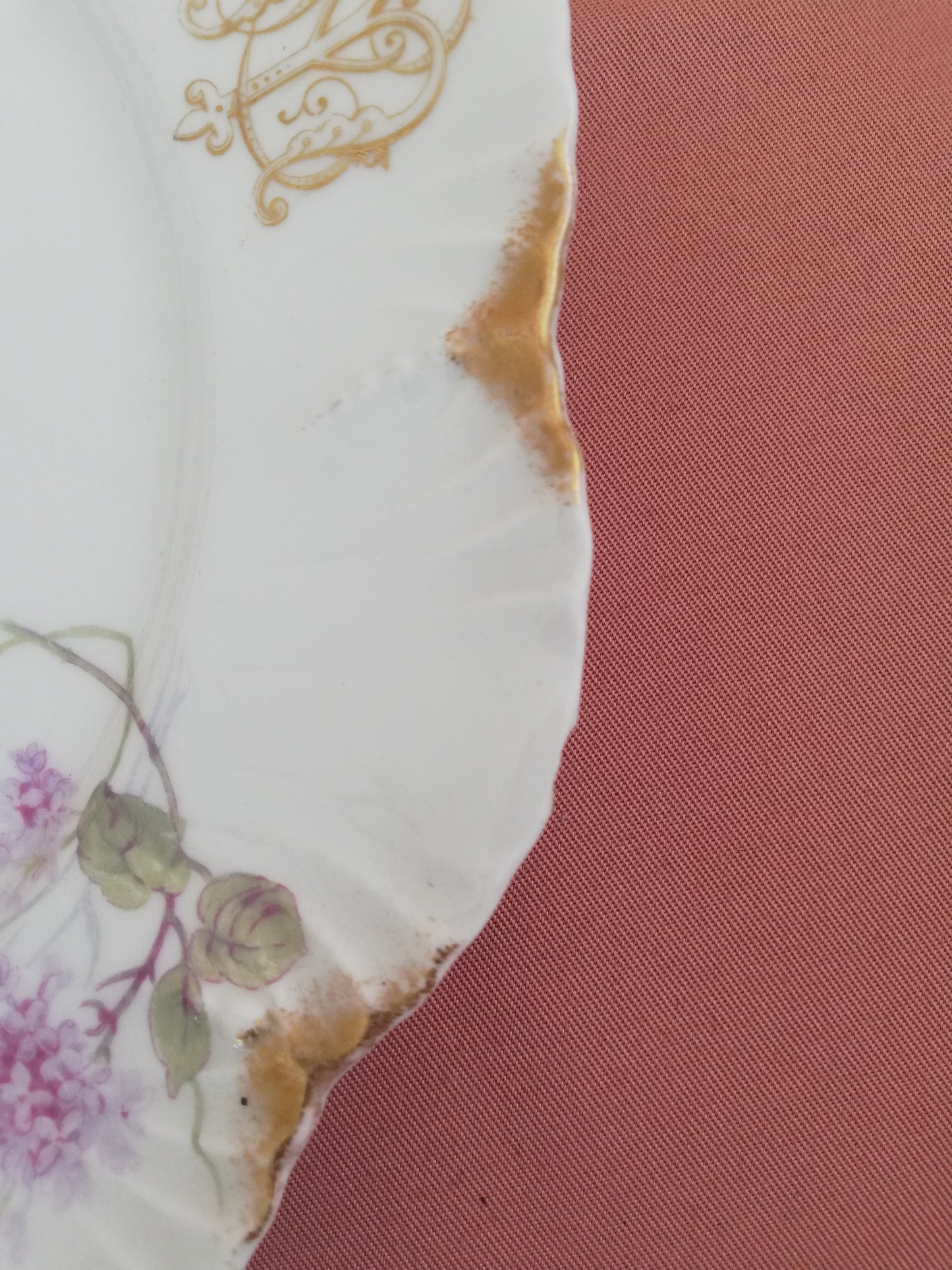 4 Assiettes A Lanternier Limoges Monogrammé