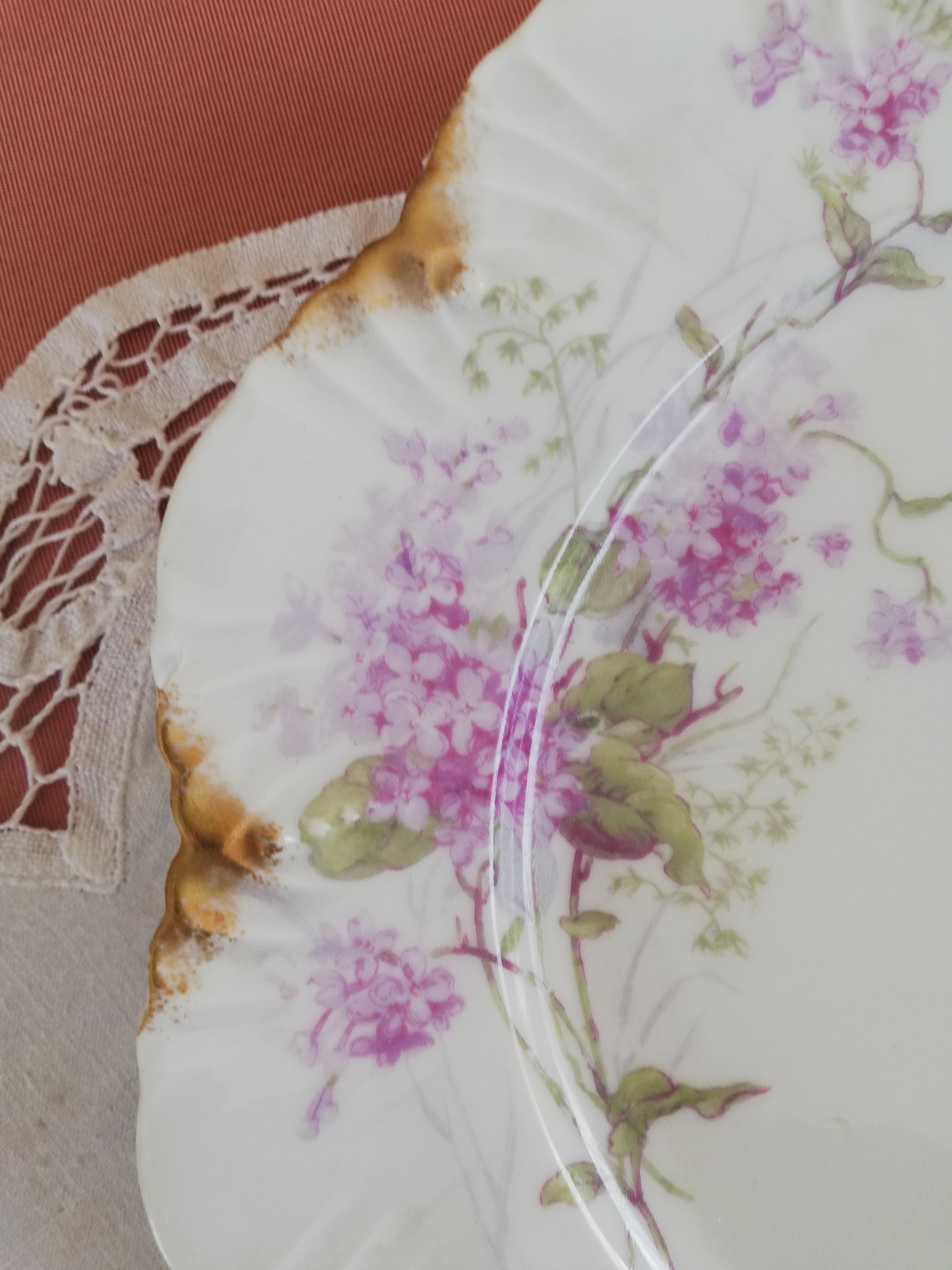4 Assiettes A Lanternier Limoges Monogrammé