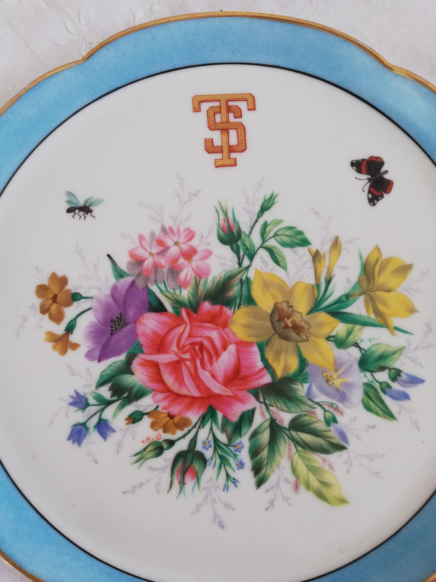 Plat à gâteaux Jean Pouyat Limoges Monogrammé