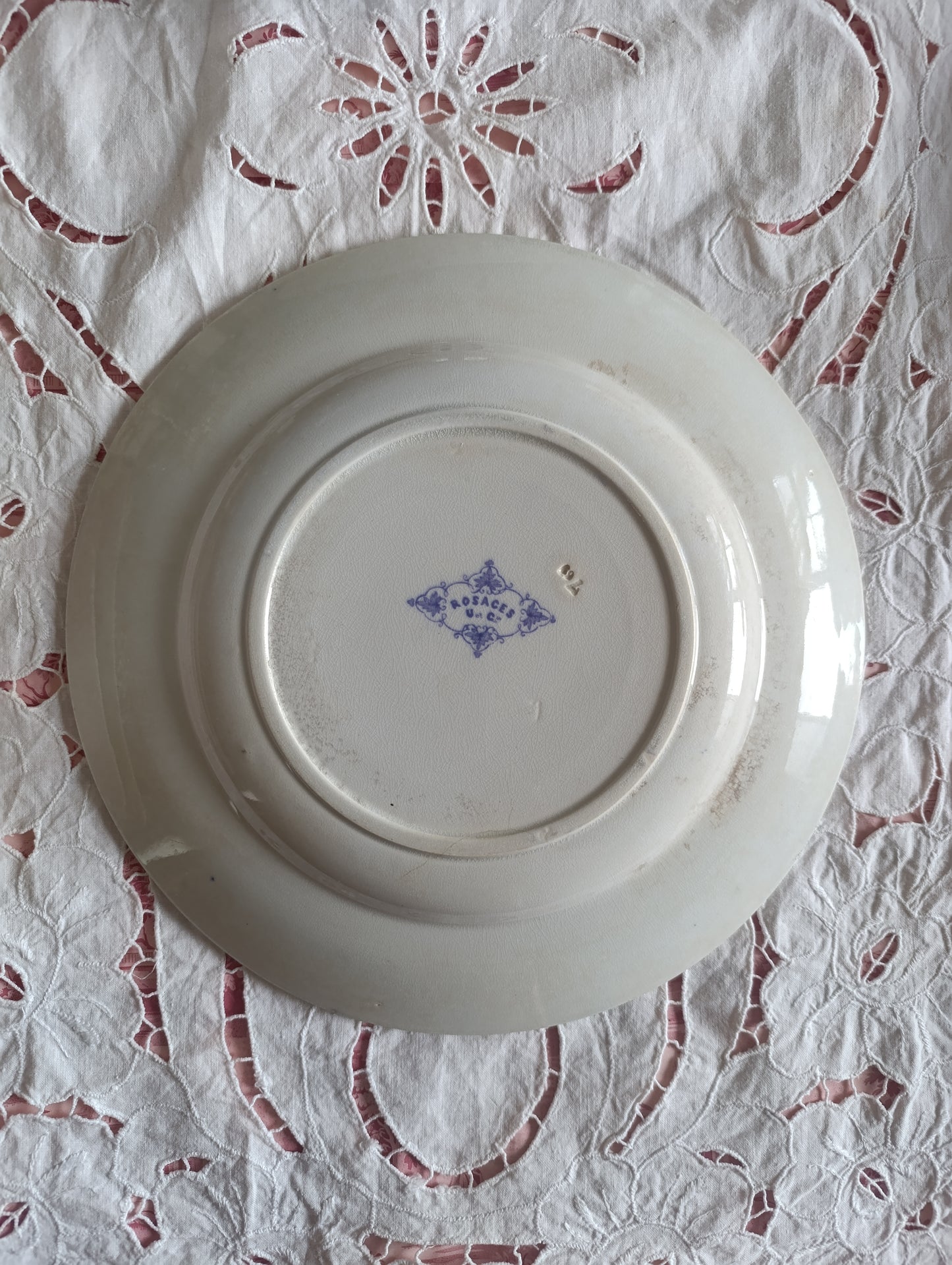 Grande Assiette Rosaces Sarreguemines