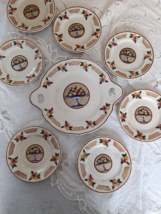 Service à dessert Maurice Longwy Terre de fer