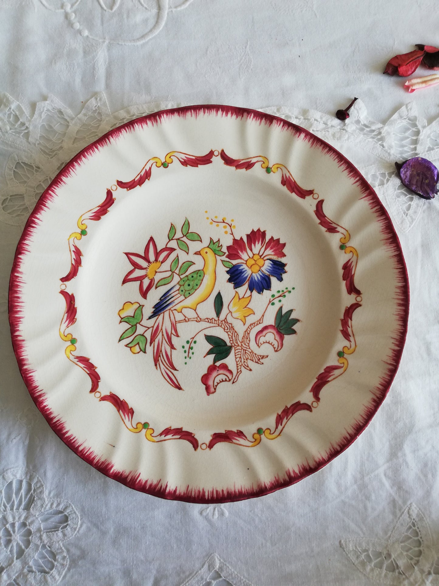 Assiette Bois Fleury Longwy