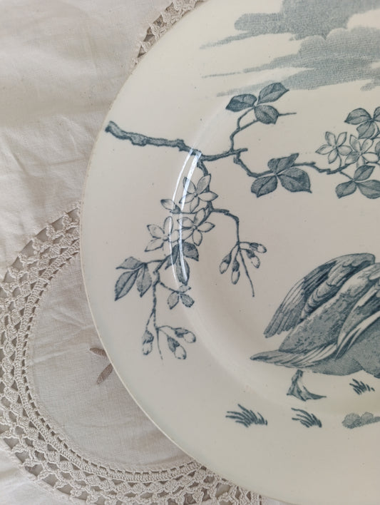 Assiette Oiseau Terre de fer KG Lunéville