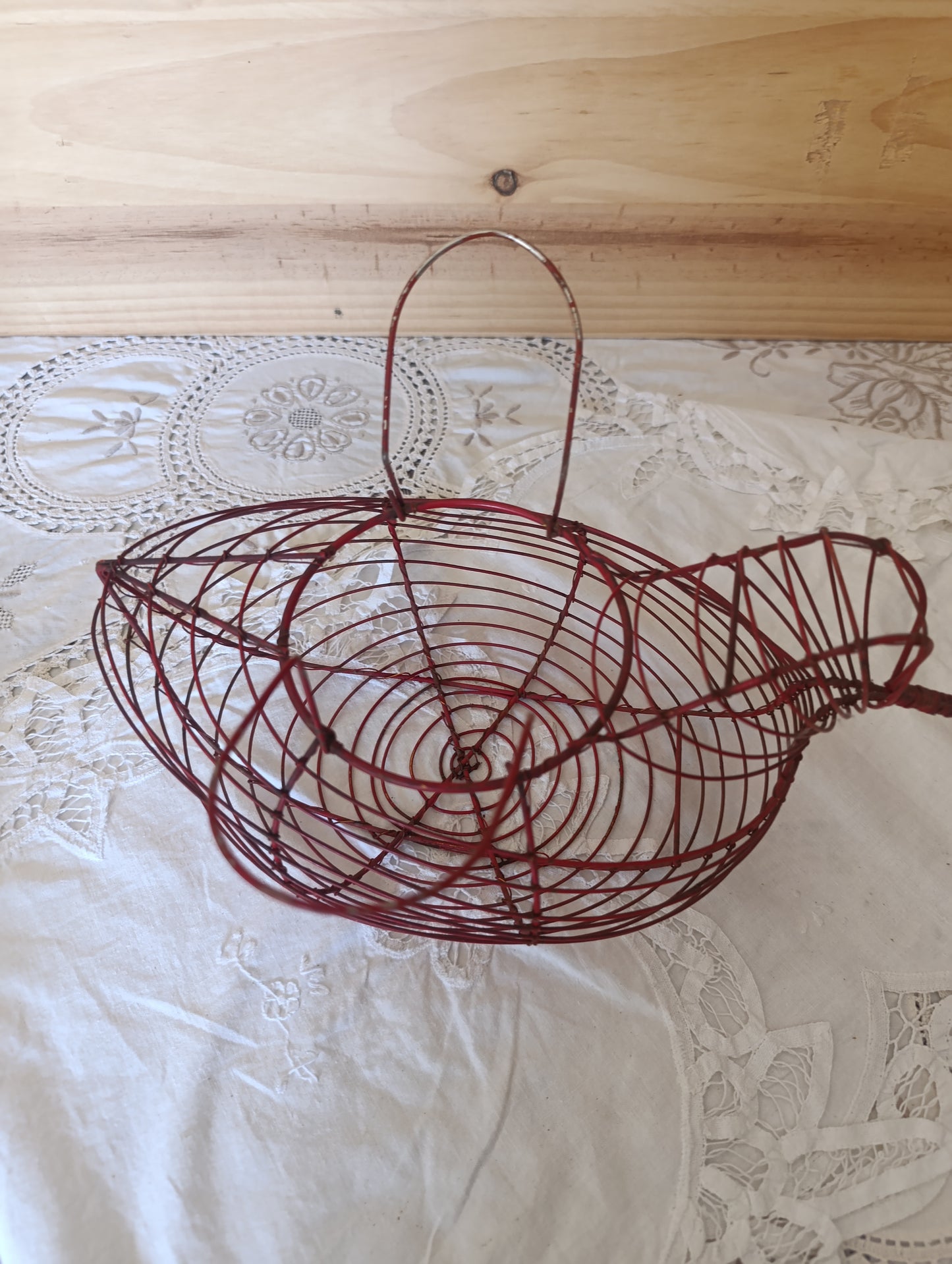 Panier à oeufs ancien en métal