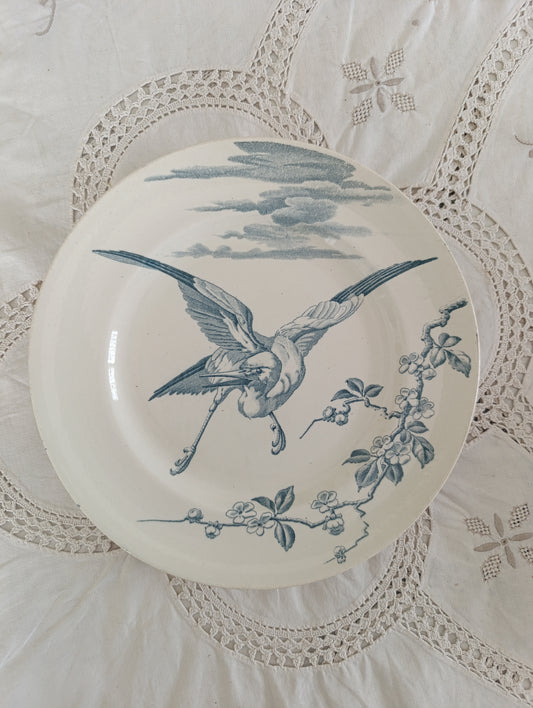 Assiette Oiseau Terre de fer KG Lunéville