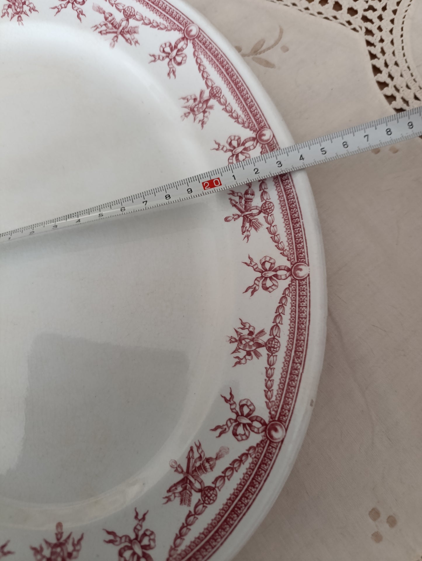 Plat oval old Hall victorian staffordshire Indian Stone China terre de fer rose