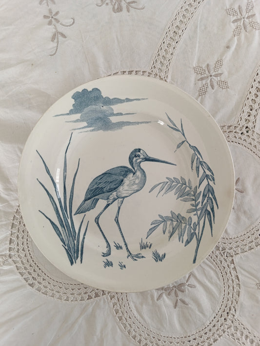 Assiette Oiseau Terre de fer KG Lunéville