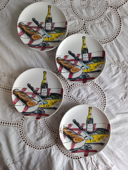 Assiettes Gien fromage et vin