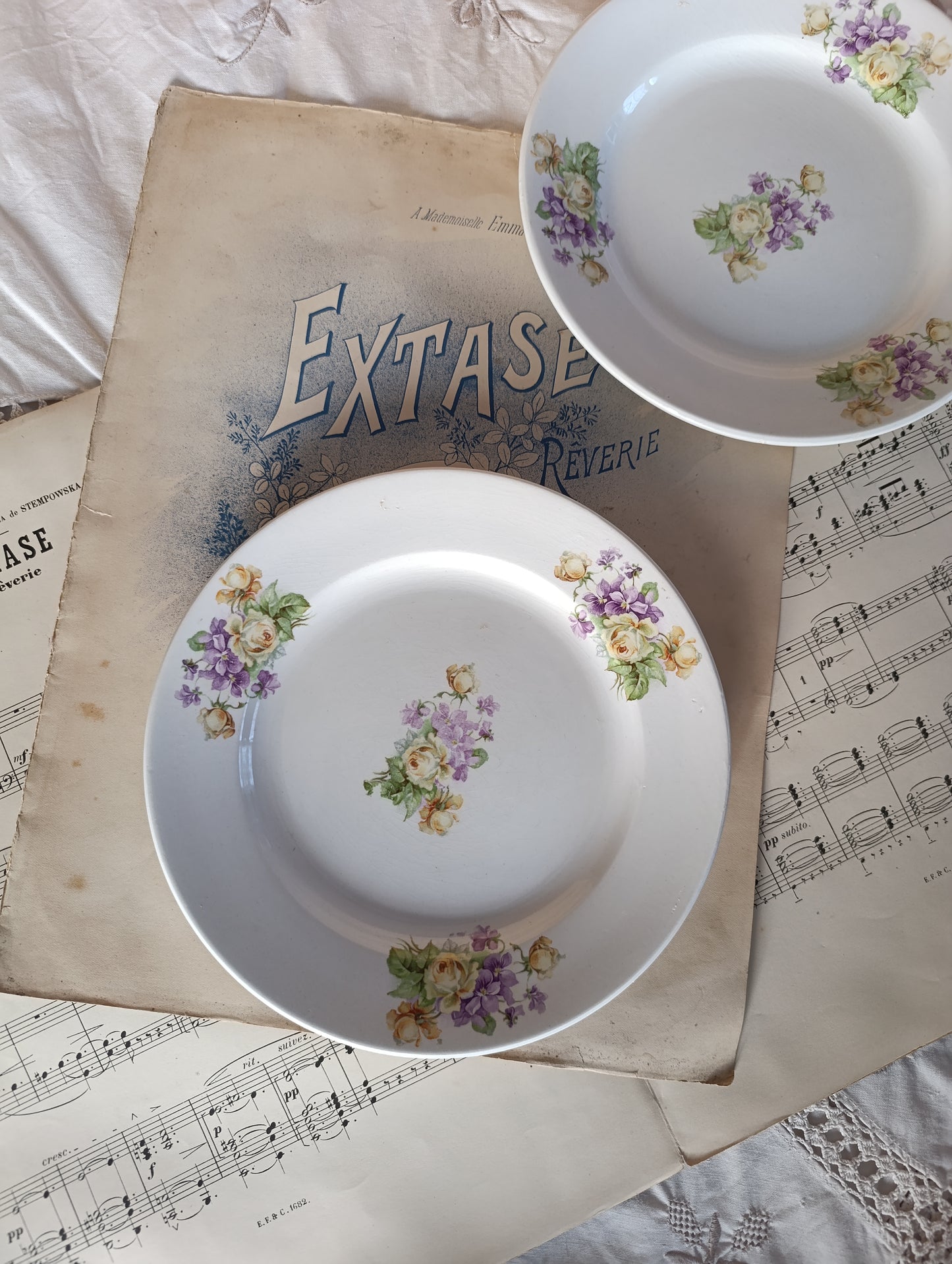 Assiette Sarreguemines 19ème