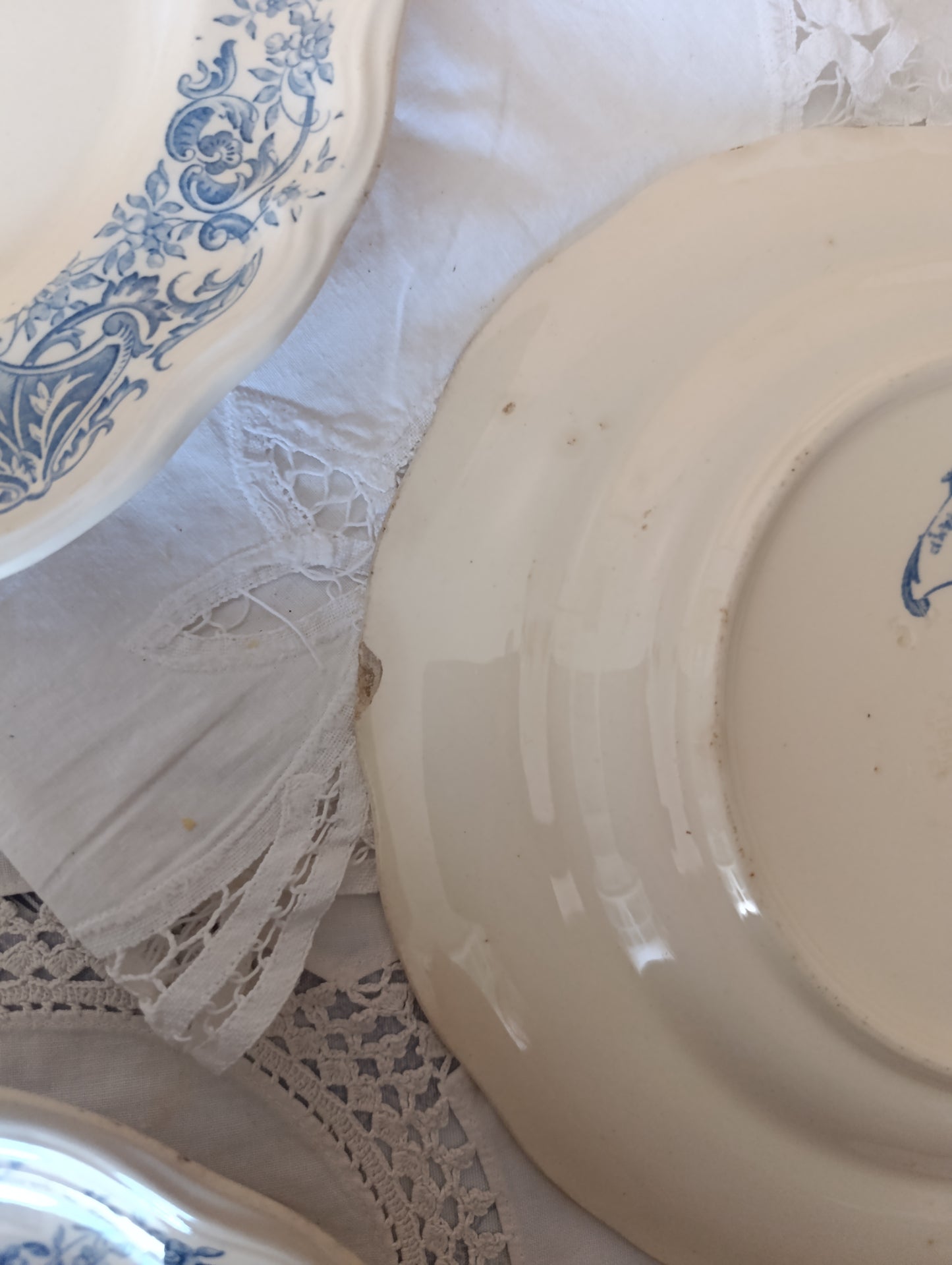 Assiettes Aramis Longchamp terre de fer bleu