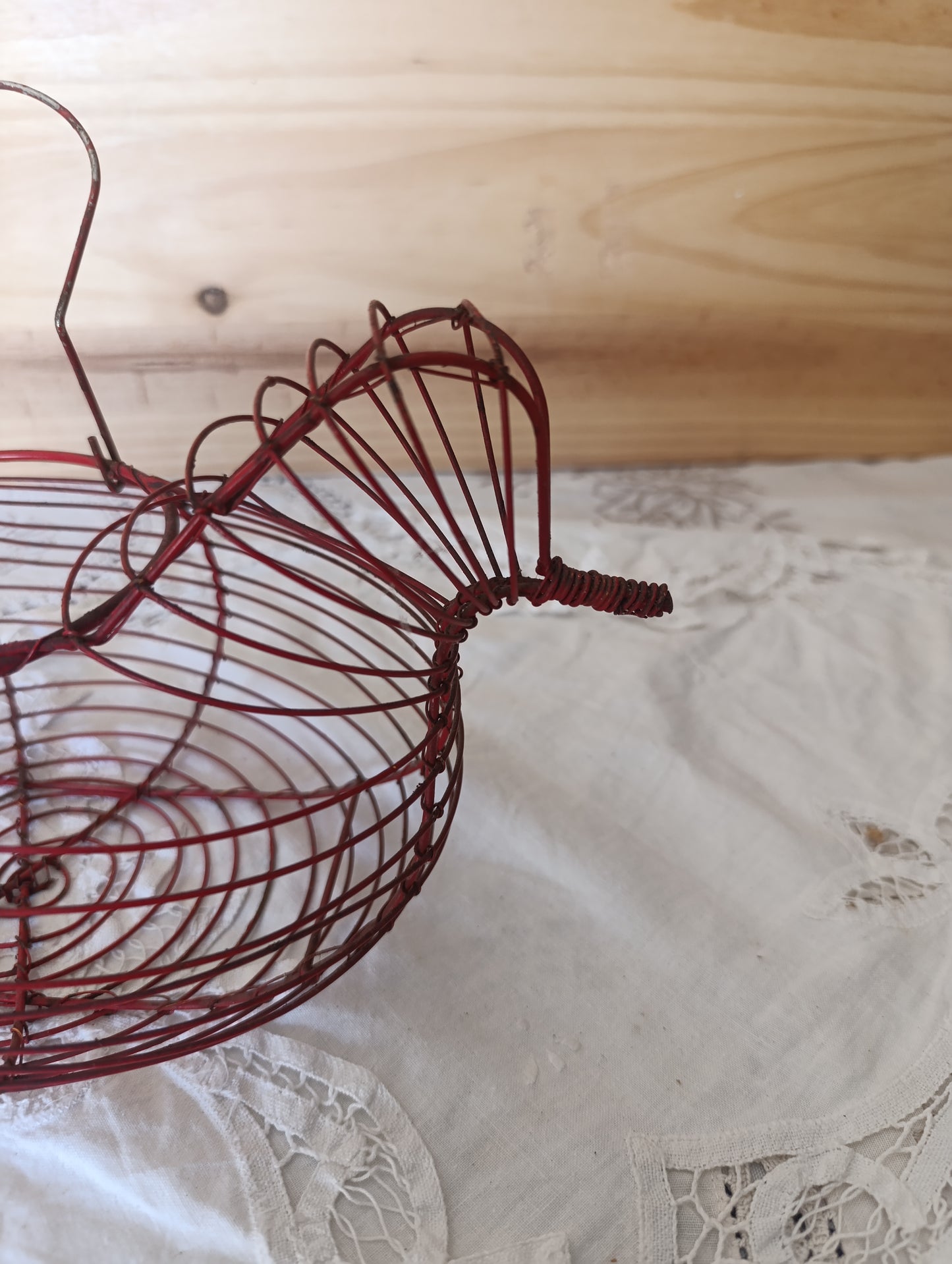 Panier à oeufs ancien en métal