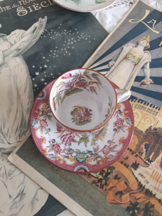 Tasse à café sous tasse Minton Sarreguemines