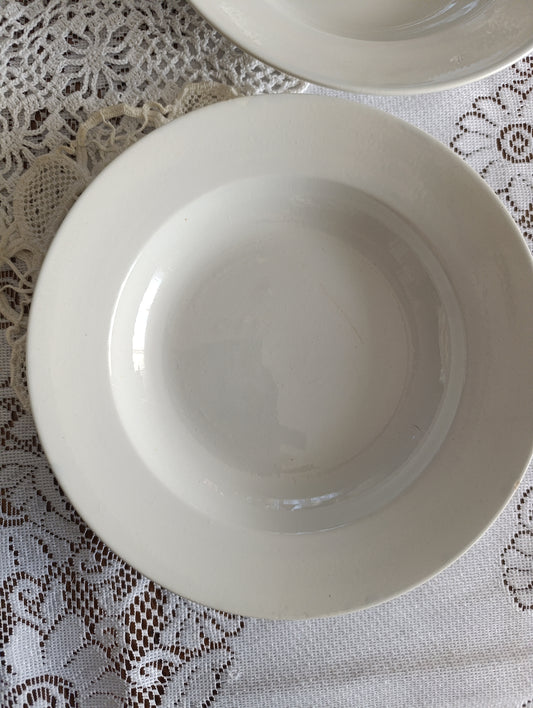 Assiettes creuses Terre de fer blanche Digoin Sarreguemines