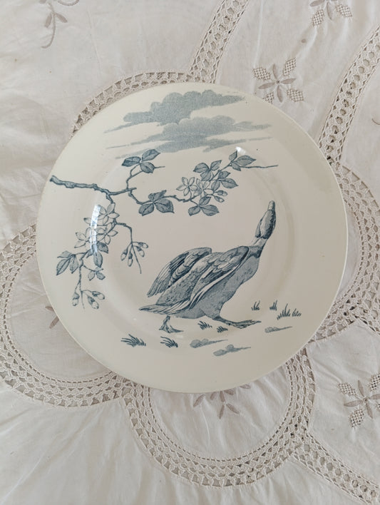 Assiette Oiseau Terre de fer KG Lunéville