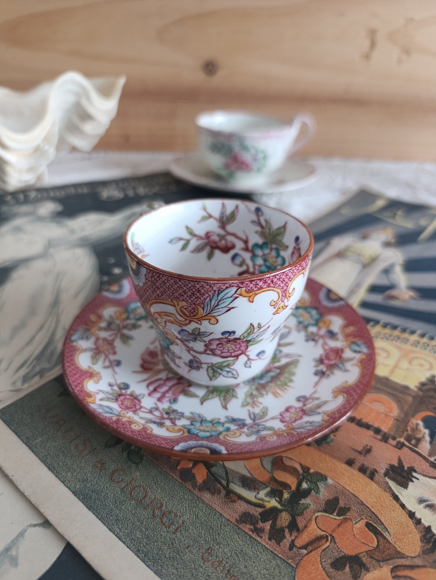 Tasse à café sous tasse Minton Sarreguemines