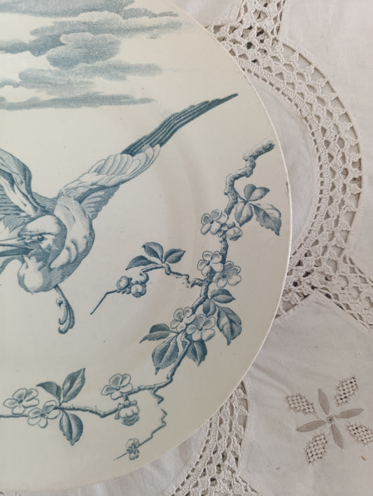 Assiette Oiseau Terre de fer KG Lunéville