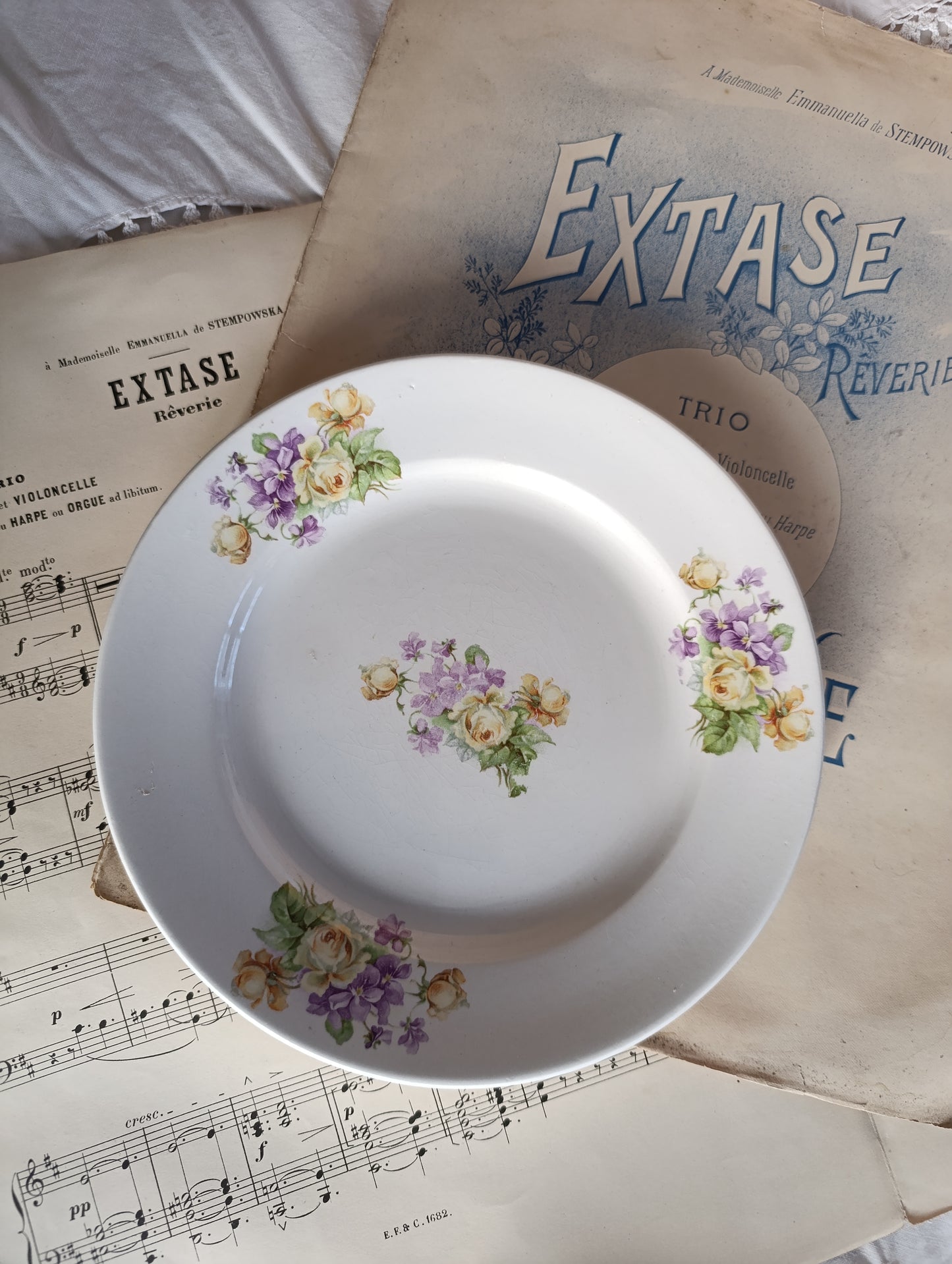Assiette Sarreguemines 19ème