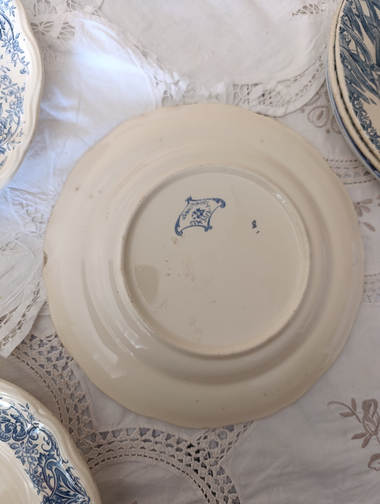 Assiettes Aramis Longchamp terre de fer bleu
