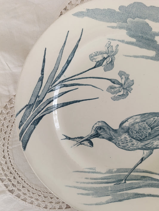 Assiette Oiseau Terre de fer KG Lunéville