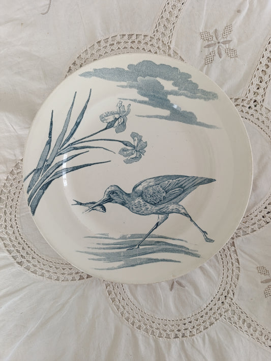 Assiette Oiseau Terre de fer KG Lunéville