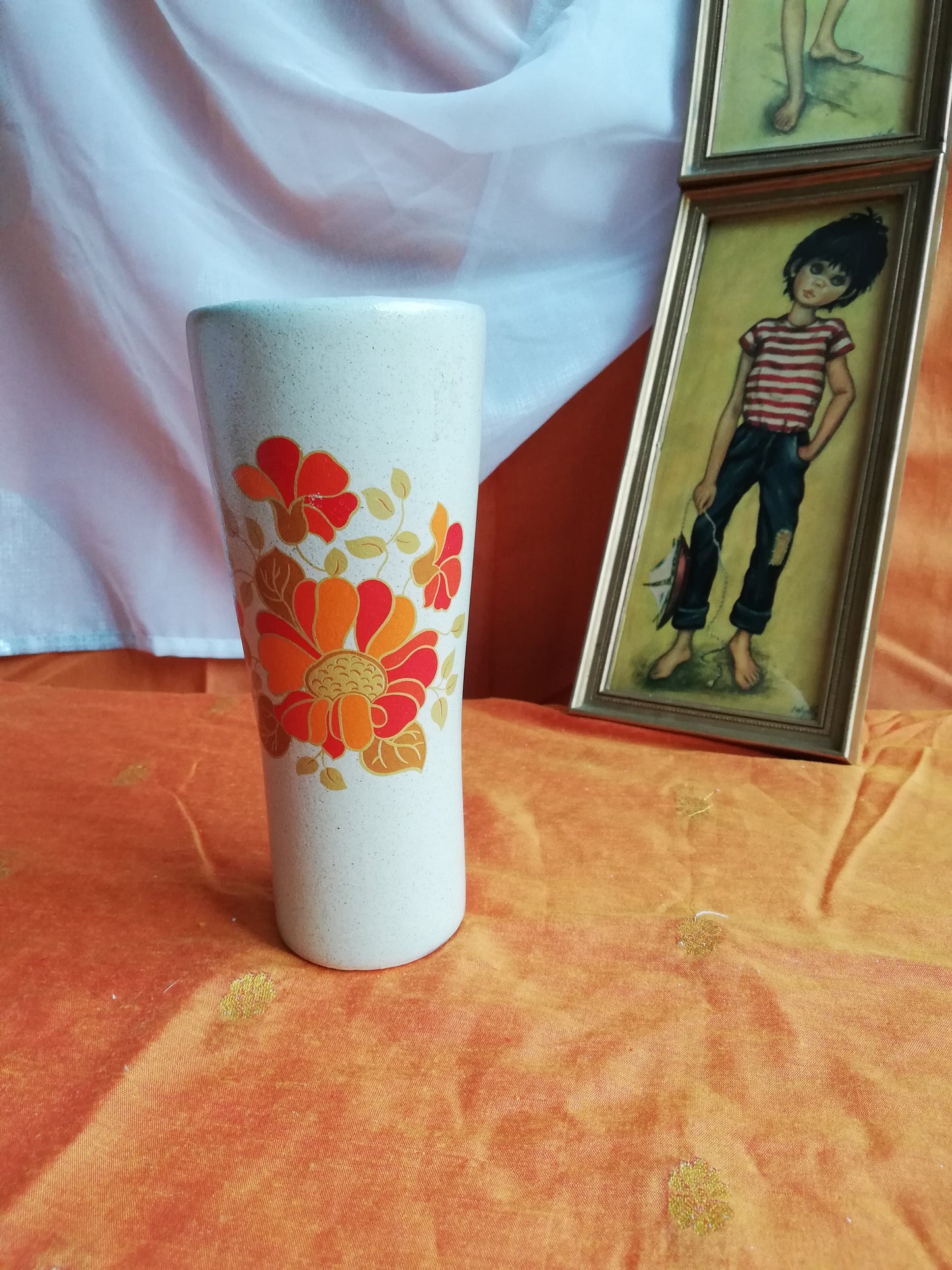 Orangefarbene Vintage-Vase von Saint Amand Bangkok