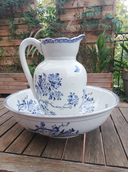 ensemble broc et cuvette Gien Aubepine