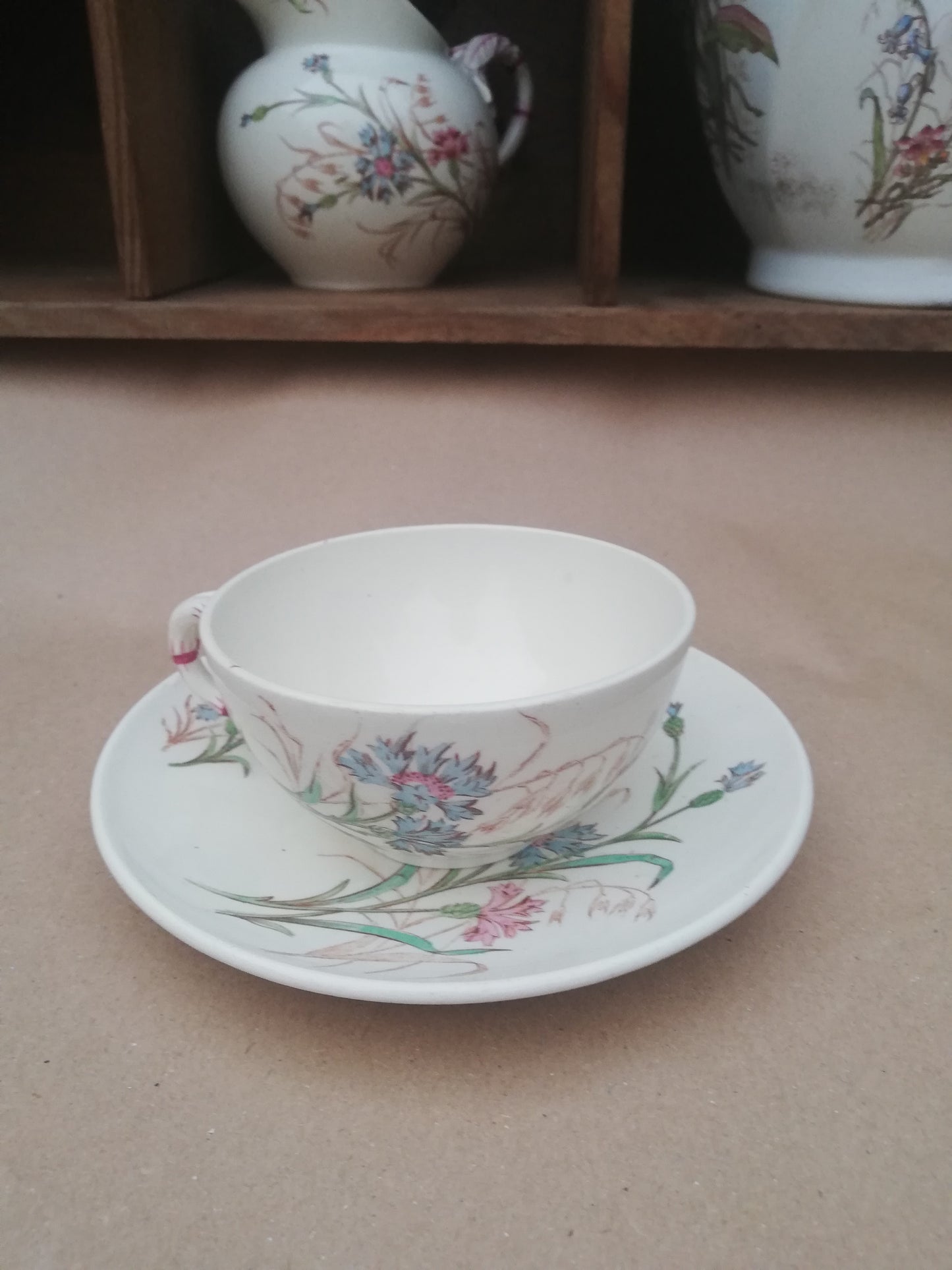 tasse et sous tasse KG Luneville Bleuet