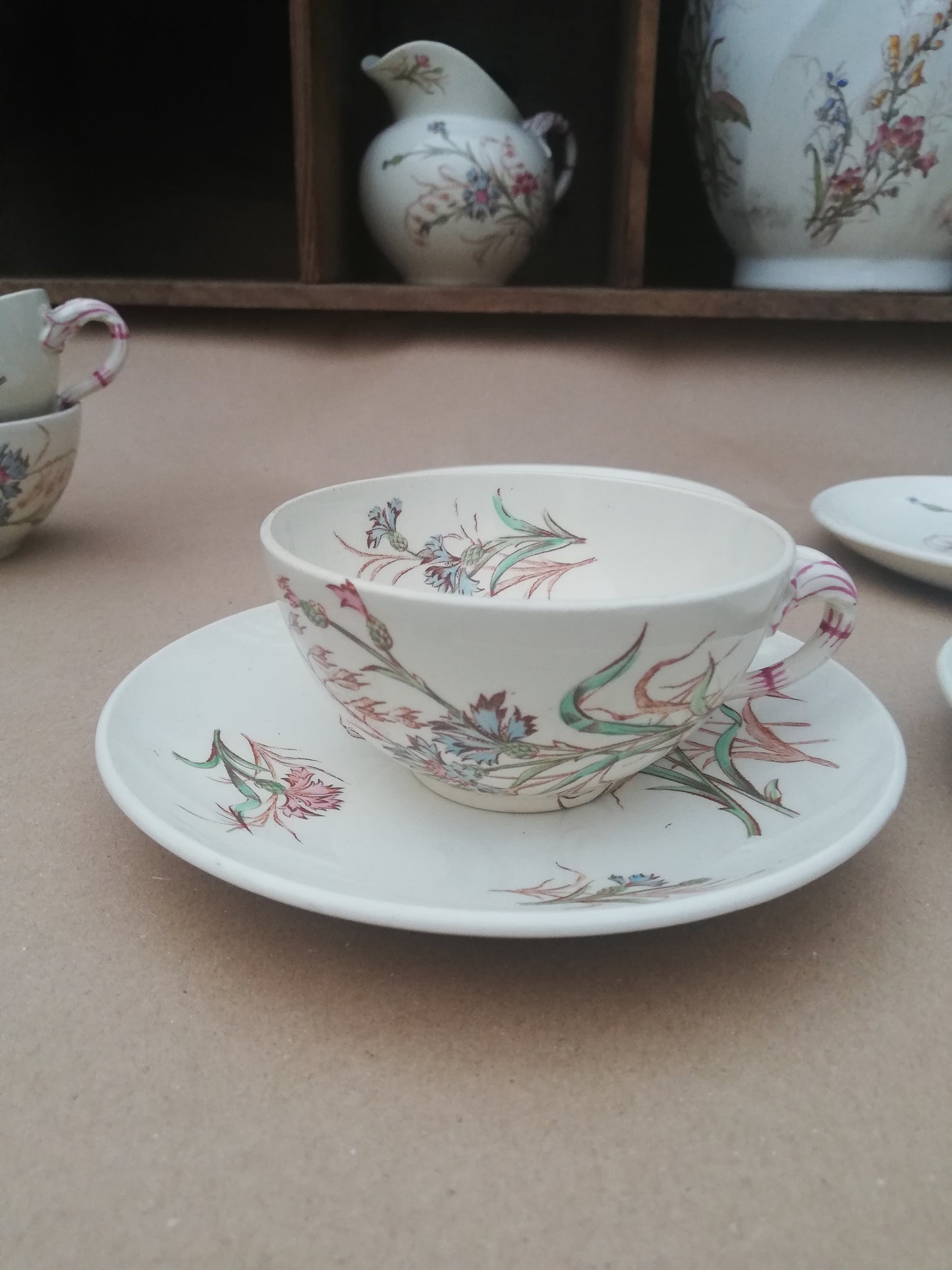 tasse et sous tasse KG Luneville Bleuet
