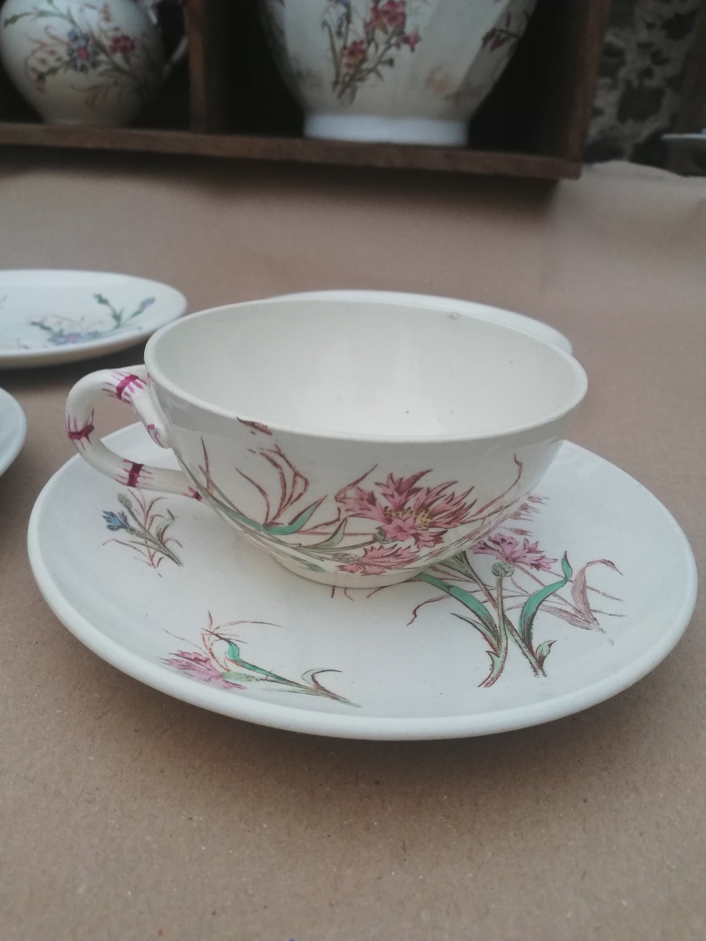 tasse et sous tasse KG Luneville Bleuet