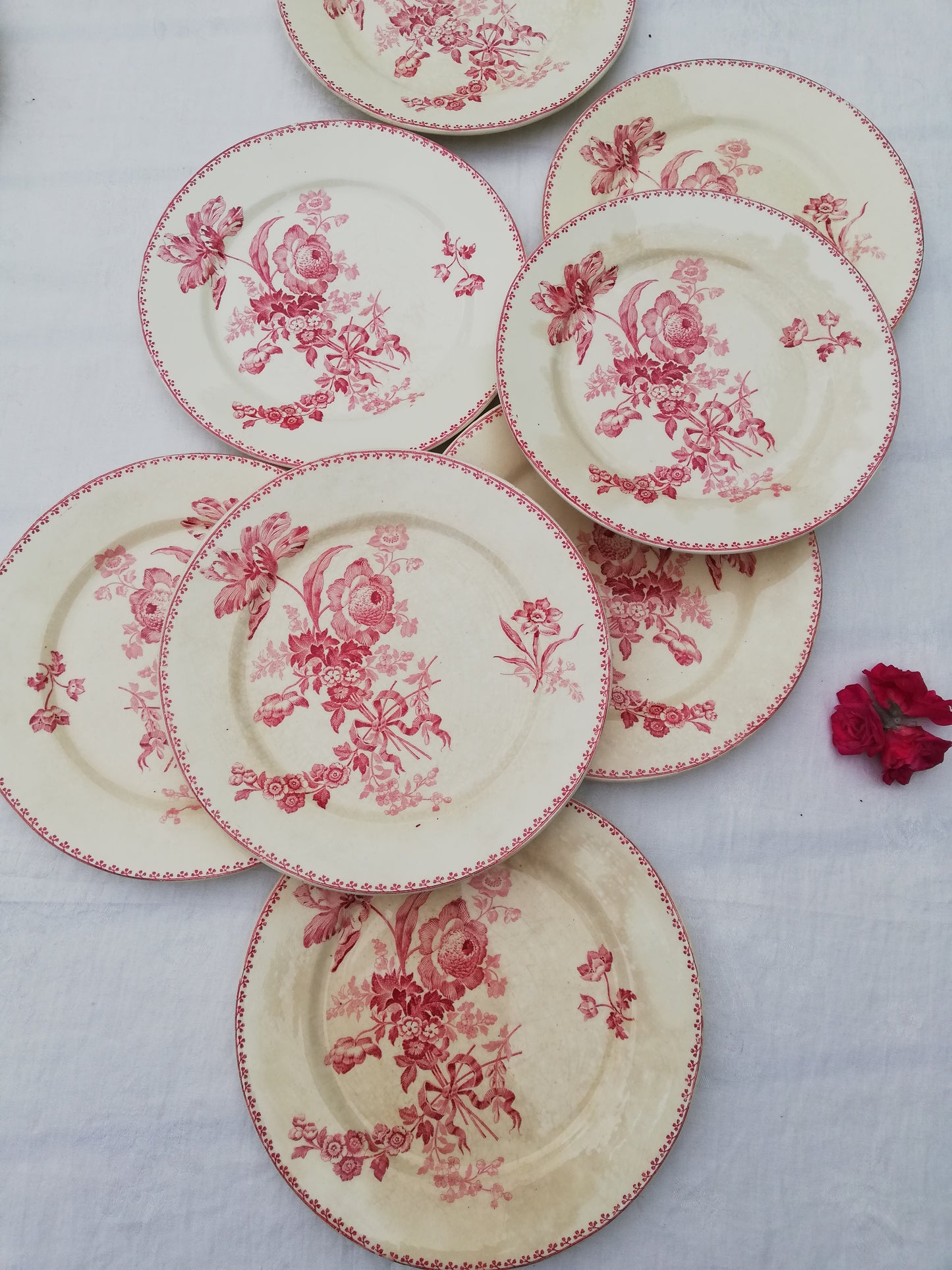 assiette terre de fer rose fontanges sarreguemines