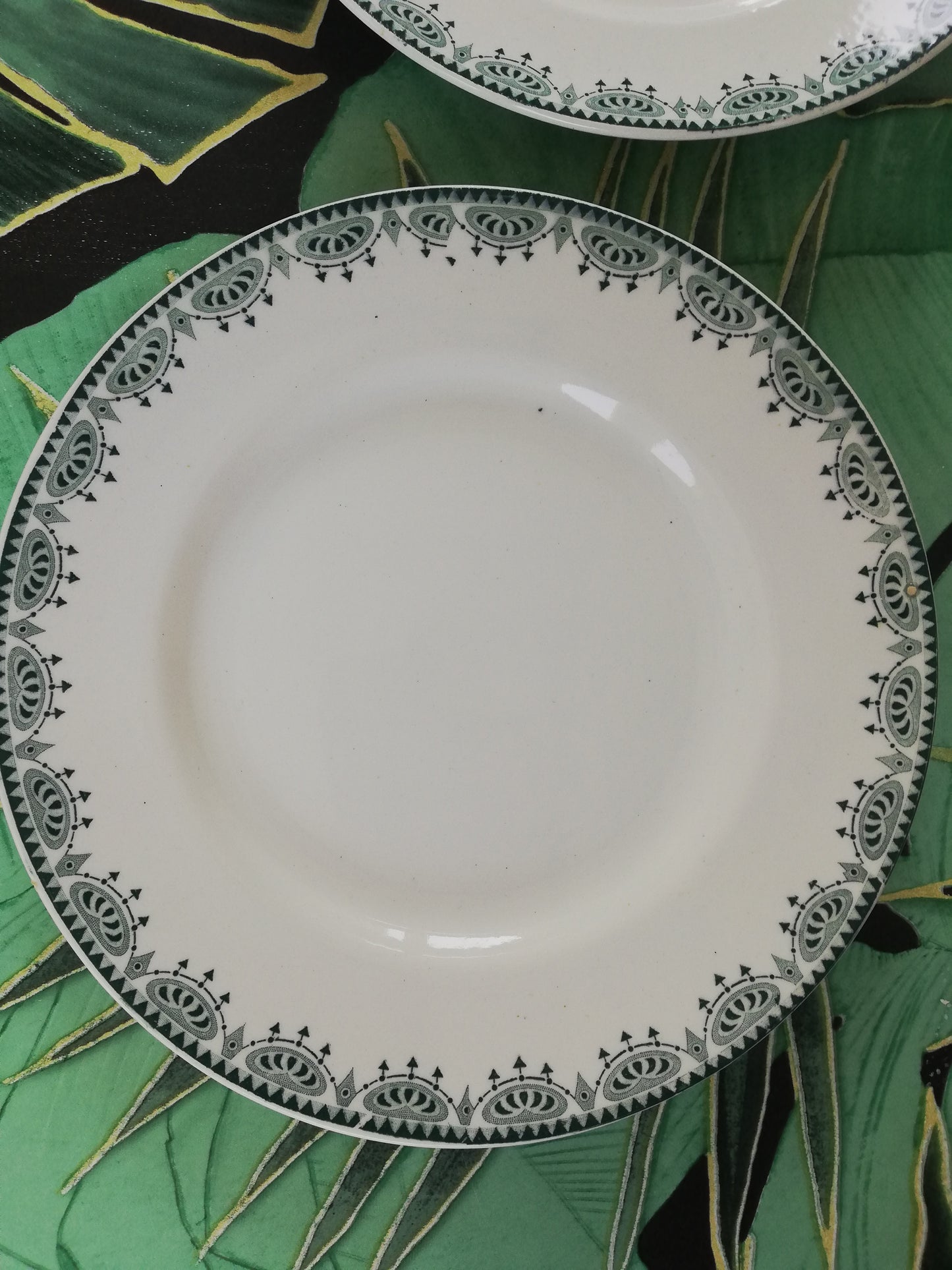 Assiette plate Saint Amand terre de fer vert