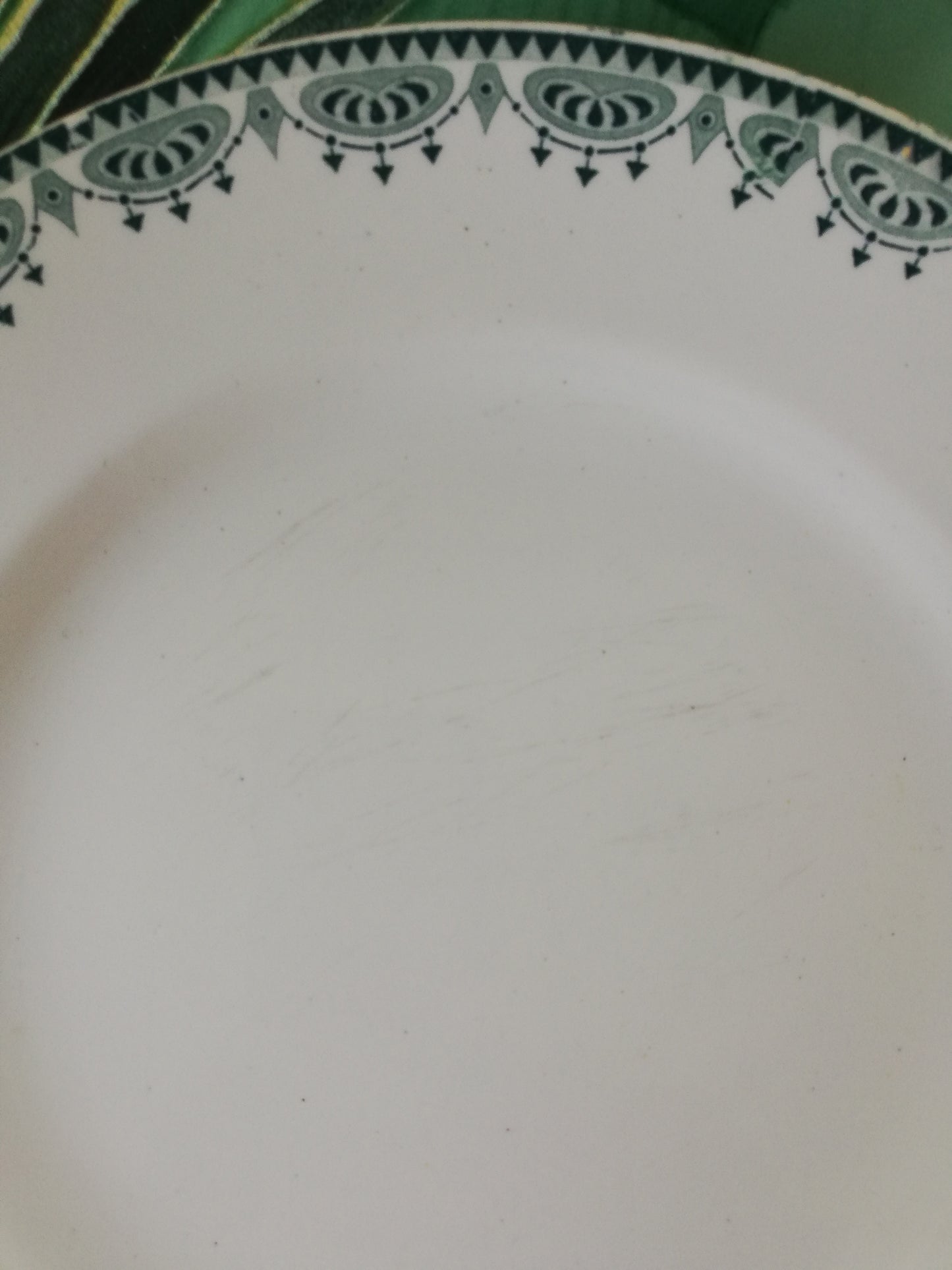 Assiette plate Saint Amand terre de fer vert