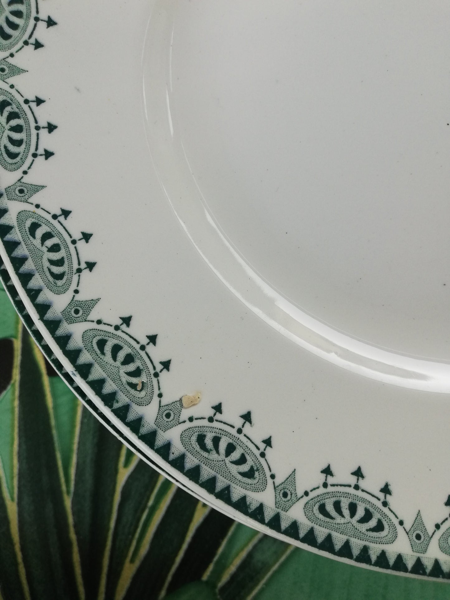 Assiette plate Saint Amand terre de fer vert